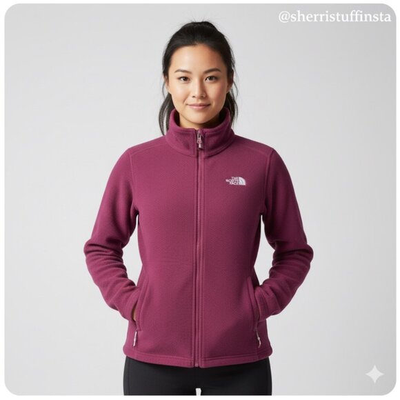 The North Face Womens Fleece Jacket Purple Full-Zip Outdoor Activewear S Small - Picture 1 of 11